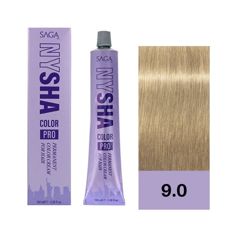 Saga Nysha Color Pro Tinte 9-0 Rubio Muy Claro 100 ml