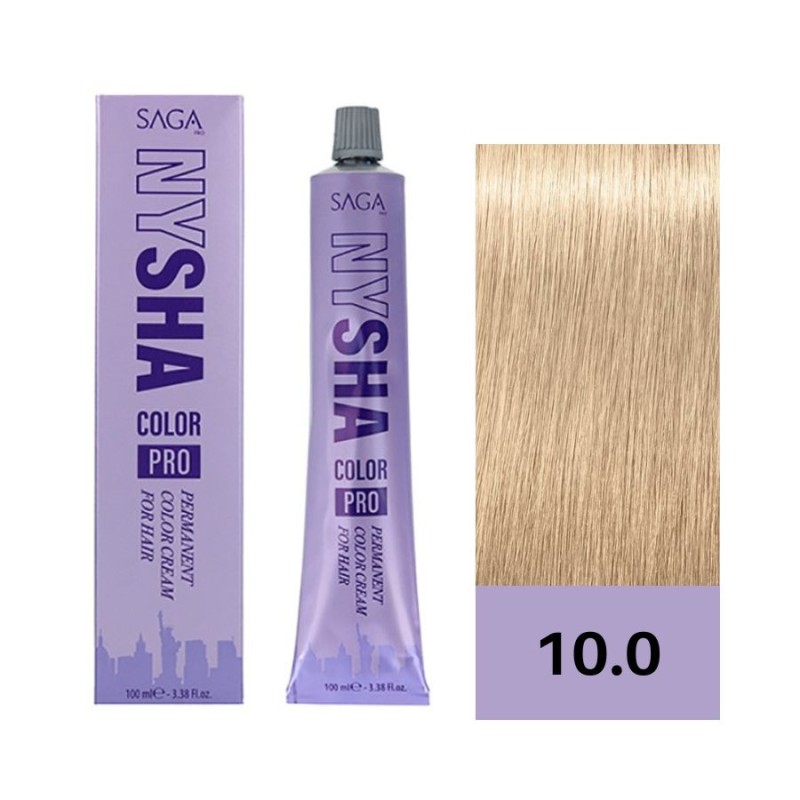 Saga Nysha Color Pro Tinte 10-0 Rubio Platino Natural 100 ml