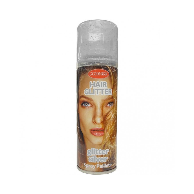Spray temporal de color purpurina hair glitter silver para cabello 125 ml