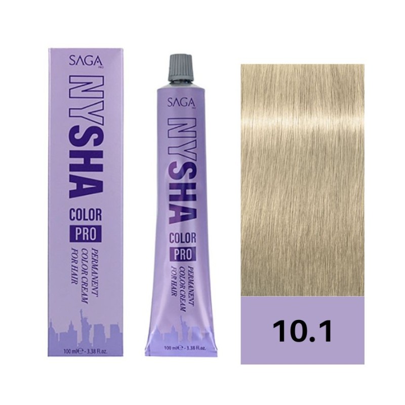 Saga Nysha Color Pro Tinte 10-1 Rubio Platino Ceniza 100 ml