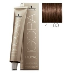 SCHWARZKOPF IGORA ROYAL ABSOLUTES 4-60 CASTAÑO MEDIO CHOCOLATE NATURAL + OXIGENADA 30.VOL