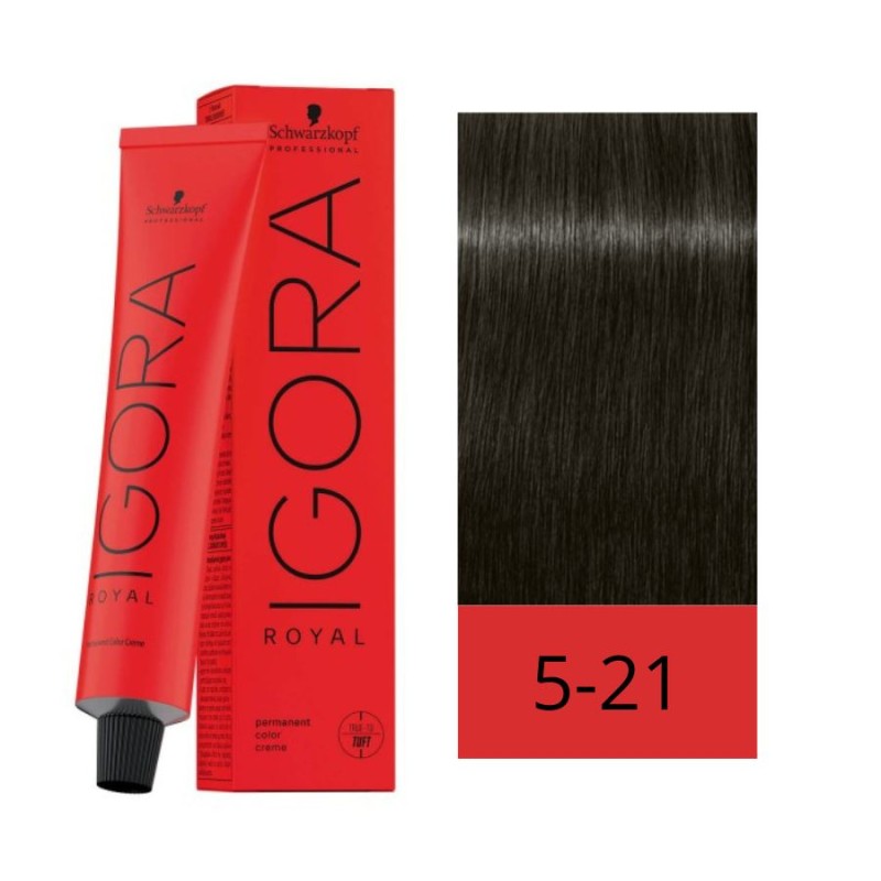 Schwarzkopf Tinte Igora Royal 5-21 Castaño Claro Humo Ceniza 60 ml