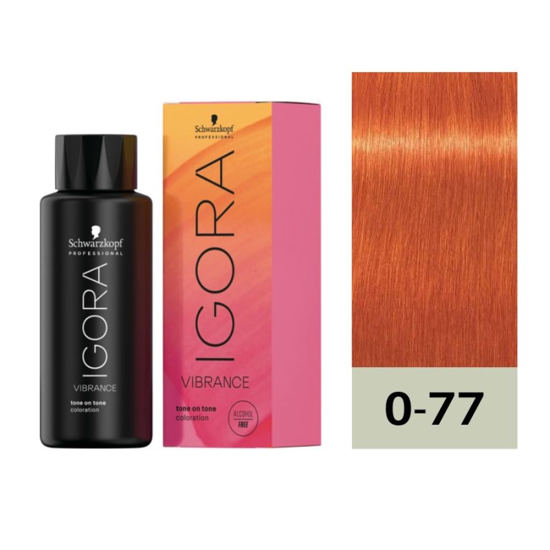 Schwarzkopf Igora Vibrance 0-77 Concentrado Cobrizo 60 ml Baño de Color (sin Alcohol)