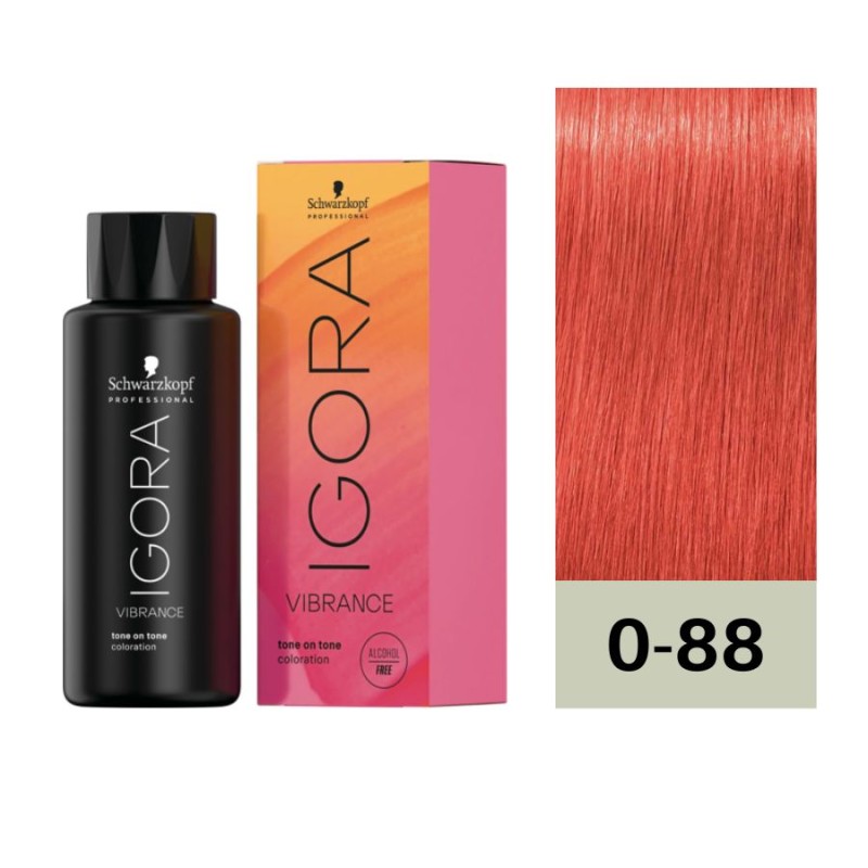 Schwarzkopf Igora Vibrance 0-88 Concentrado Rojo 60 ml Baño de Color (sin Alcohol)