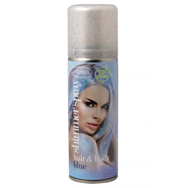 GoodMark Spray Shimmer temporal de color Azul para cabello y cuerpo 100 ml
