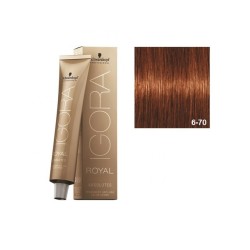 SCHWARZKOPF IGORA ROYAL ABSOLUTES 6-70 RUBIO OSCURO COBRIZO NATURAL + OXIGENADA 30 VOL.