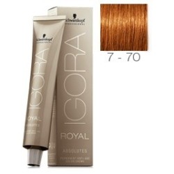 SCHWARZKOPF IGORA ROYAL ABSOLUTES 7-70 RUBIO MEDIO COBRIZO NATURAL + OXIGENADA 30 VOL.