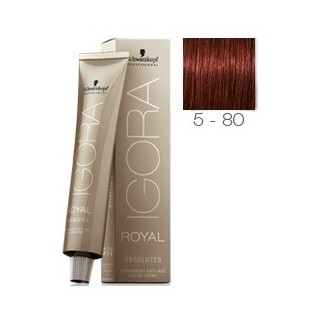 SCHWARZKOPF IGORA ROYAL ABSOLUTES 5-80 CASTAÑO CLARO ROJO NATURAL + OXIGENADA 30 VOL.