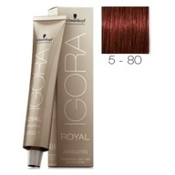 SCHWARZKOPF IGORA ROYAL ABSOLUTES 5-80 CASTAÑO CLARO ROJO NATURAL + OXIGENADA 30 VOL.