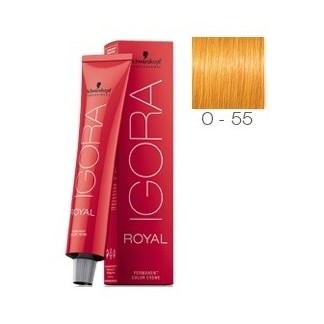 SCHWARZKOPF TINTE IGORA ROYAL 0-55 TONO DE MEZCLA DORADO + OXIGENADA