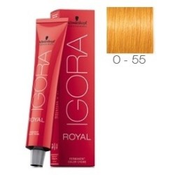 SCHWARZKOPF TINTE IGORA ROYAL 0-55 TONO DE MEZCLA DORADO + OXIGENADA