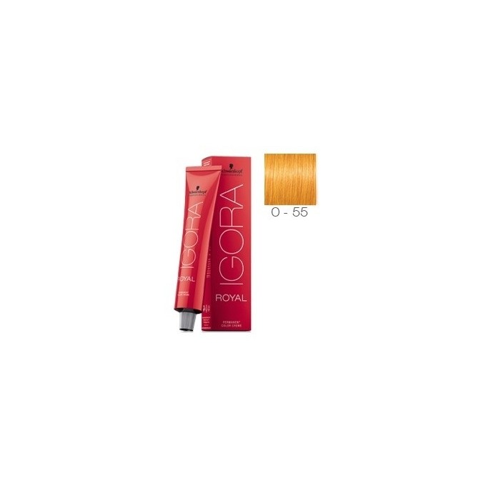 SCHWARZKOPF TINTE IGORA ROYAL 0-55 TONO DE MEZCLA DORADO + OXIGENADA