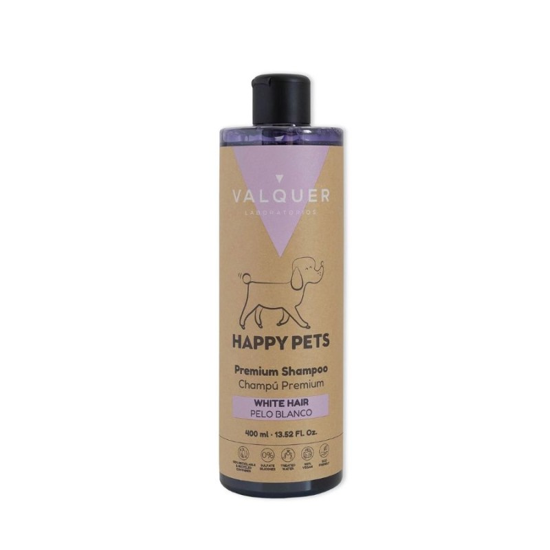 Valquer Happy Pets Premium Champú Mascotas Pelo Blanco 400 ml