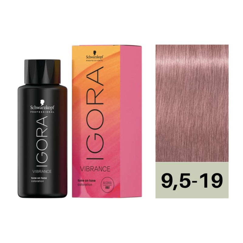 Schwarzkopf Igora Vibrance 9,5-19 Rubio Extra Claro Ceniza Violeta 60 ml (Sin Alcohol)