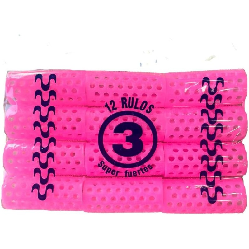 Rulos super fuertes plastico nº 3 (12u) (25 mm)