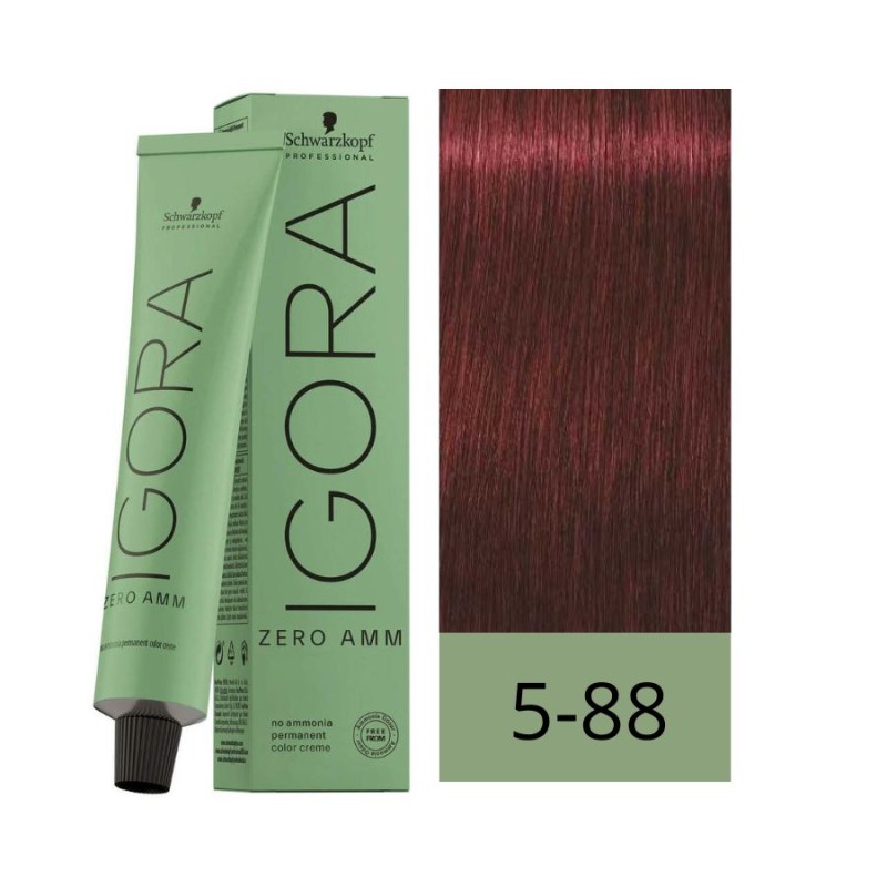 Schwarzkopf Zero Amm Tinte Sin Amoniaco 5-88 Castaño Claro Rojo Intenso 60 ml