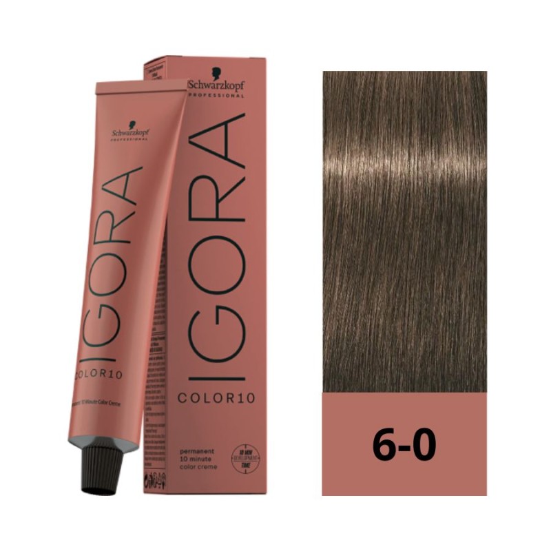 Schwarzkopf Igora Color10 6-0 Rubio Oscuro Natural 60 ml