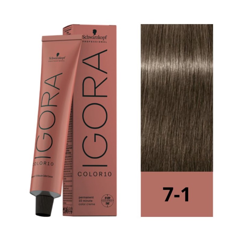 Schwarzkopf Igora Color10 7-1 Rubio Medio Ceniza 60 ml