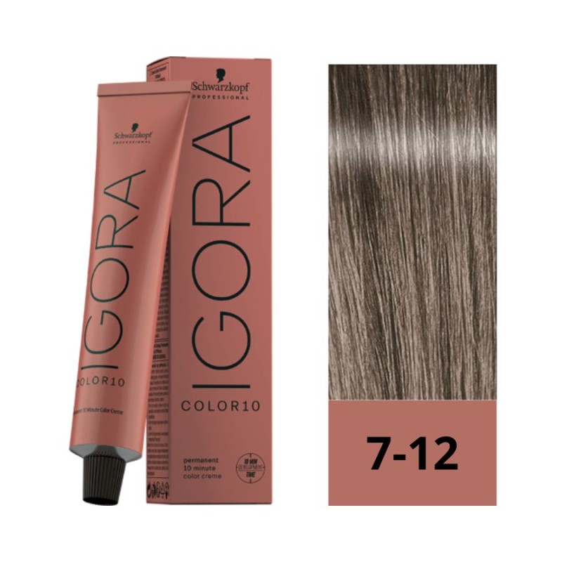 Schwarzkopf Igora Color10 7-12 Rubio Medio Ceniza Humo 60 ml