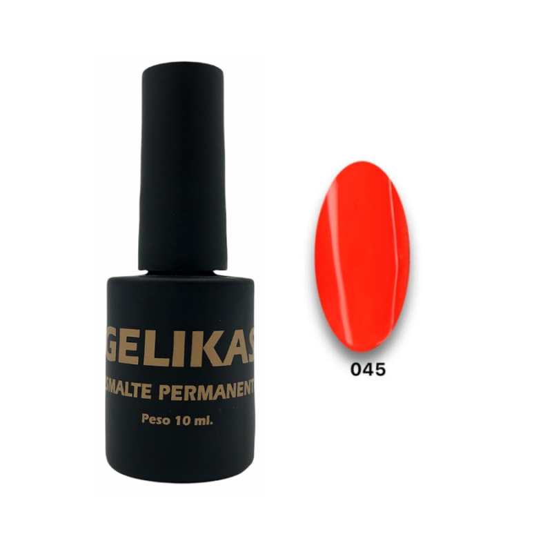 Uñikas Gelikas Esmalte Permanente N 45 Neon Orange 10 ml