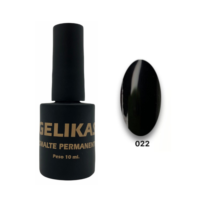 Uñikas Gelikas Esmalte Permanente N 22 Negro Brillo 10 ml