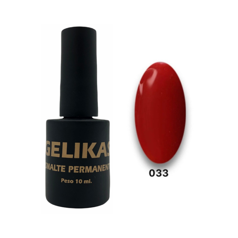 Uñikas Gelikas Esmalte Permanente N 33 Rojo Pasión 10 ml