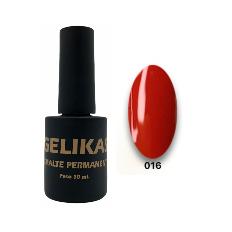 Uñikas Gelikas Esmalte Permanente N 16 Rojo 10 ml