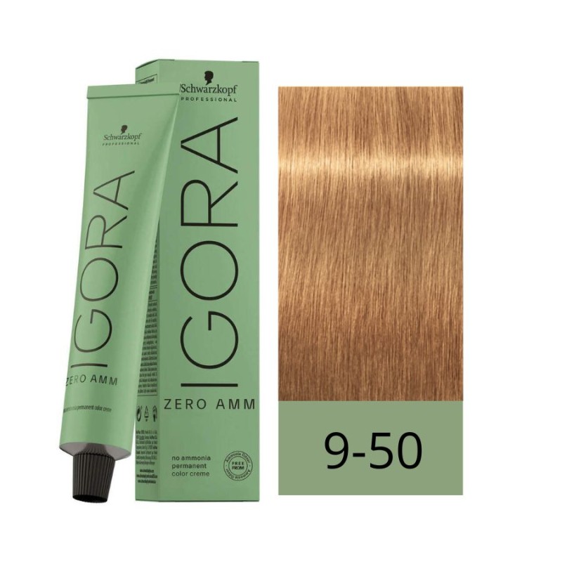 Schwarzkopf Zero Amm Tinte Sin Amoniaco 9-50 Rubio Muy Claro Dorado Natural 60 ml