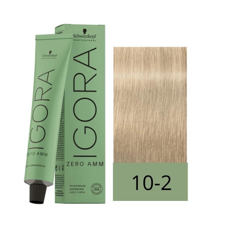 Schwarzkopf Zero Amm Tinte Sin Amoniaco 10-2 Rubio Platino Humo 60 ml
