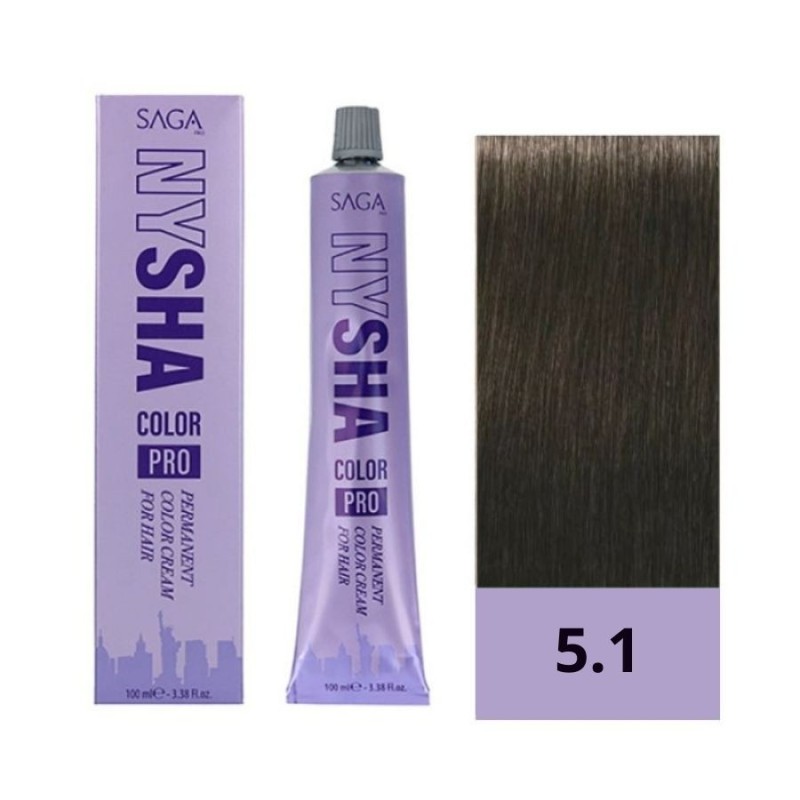 Saga Nysha Tinte Color Pro 5.1 Castaño Claro Ceniza 100 ml