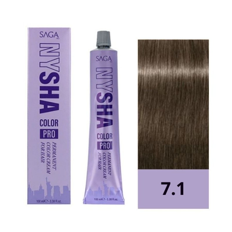 Saga Nysha Tinte Color Pro 7.1 Rubio Ceniza 100 ml