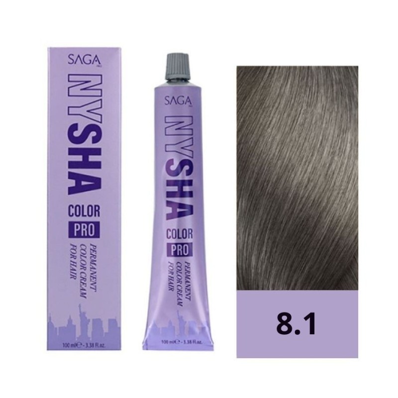 Saga Nysha Tinte Color Pro 8.1 Rubio Claro Ceniza 100 ml