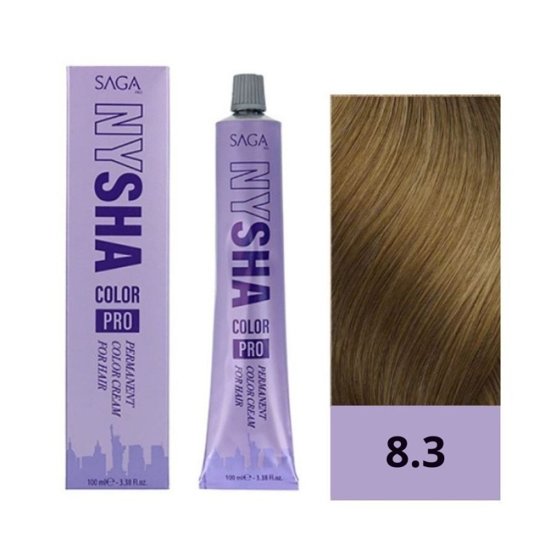 Saga Nysha Tinte Color Pro 8.3 Rubio Claro Dorado 100 ml