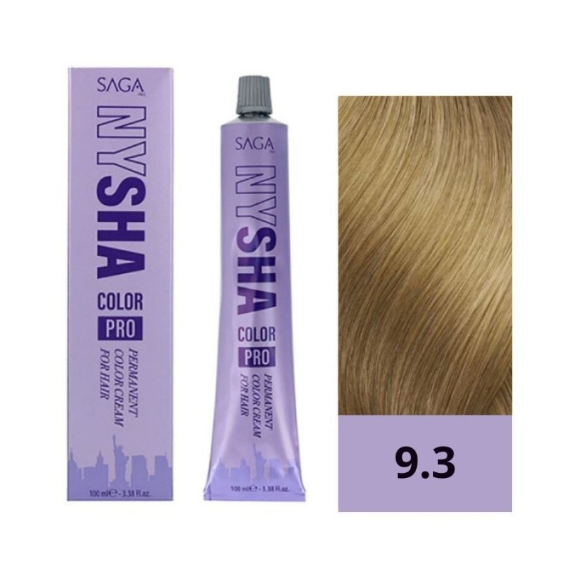 Saga Nysha Tinte Color Pro 9.3 Rubio Clarísimo Dorado 100 ml