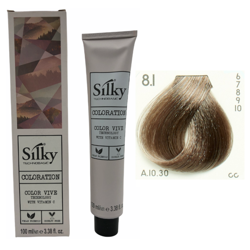 Silky Tinte de Pelo n 8-1 Rubio Claro Ceniza 100 ml