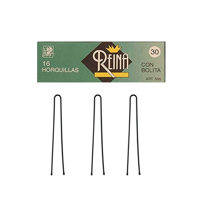 Reina Horquillas Negras Fuertes con bolita nº 30