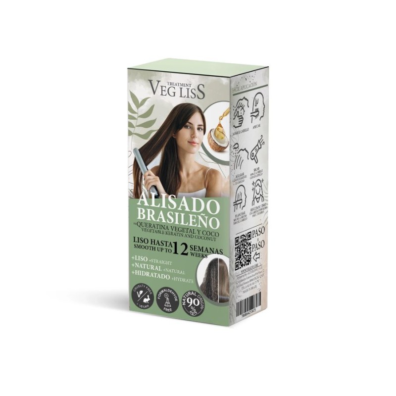 Veg Liss Kit Alisado Brasileño con queratina vegetal y coco
