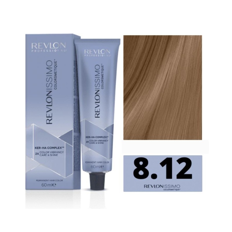 Revlon Tinte Revlonissimo High Coverage 8.12 Rubio Claro Ceniza Irisado 60 ml