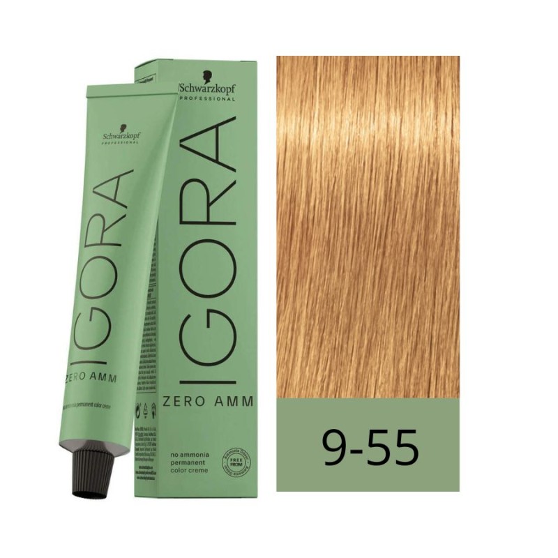 Schwarzkopf Zero Amm Tinte Sin Amoniaco 9-55 Rubio Muy Claro Dorado Intenso 60 ml