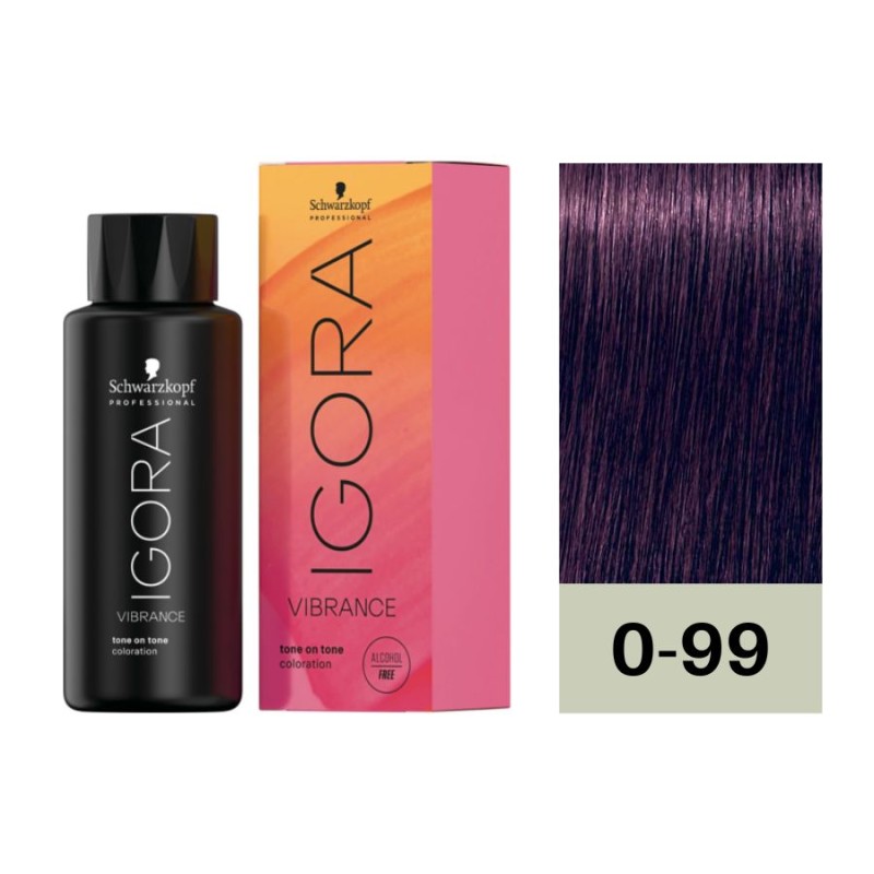 Schwarzkopf Igora Vibrance 0-99 Concentrado Violeta 60 ml Baño de Color (sin Alcohol)