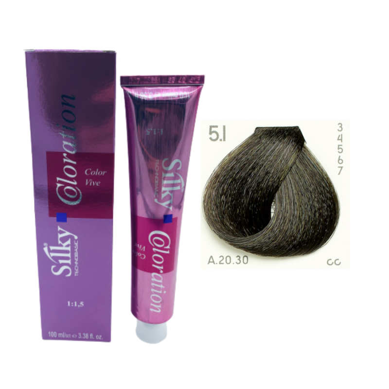 Silky Tinte de Pelo n 5-1 Castaño Claro Ceniza 100 ml