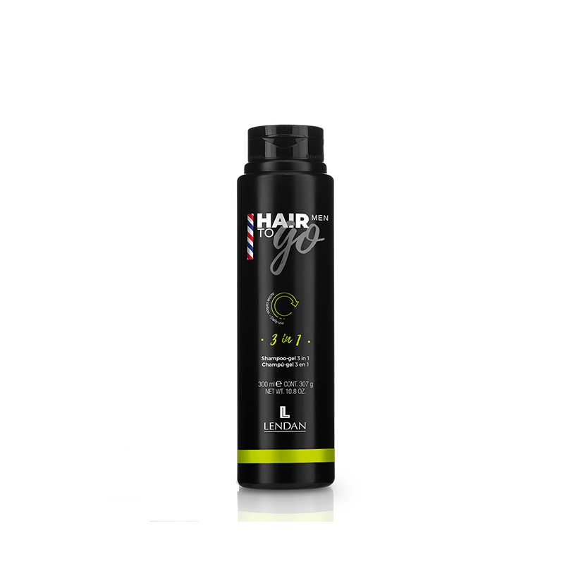 LENDAN HAIR TO GO MEN 3 EN 1 Champu, gel y gel de afeitado todo en uno 300 ml