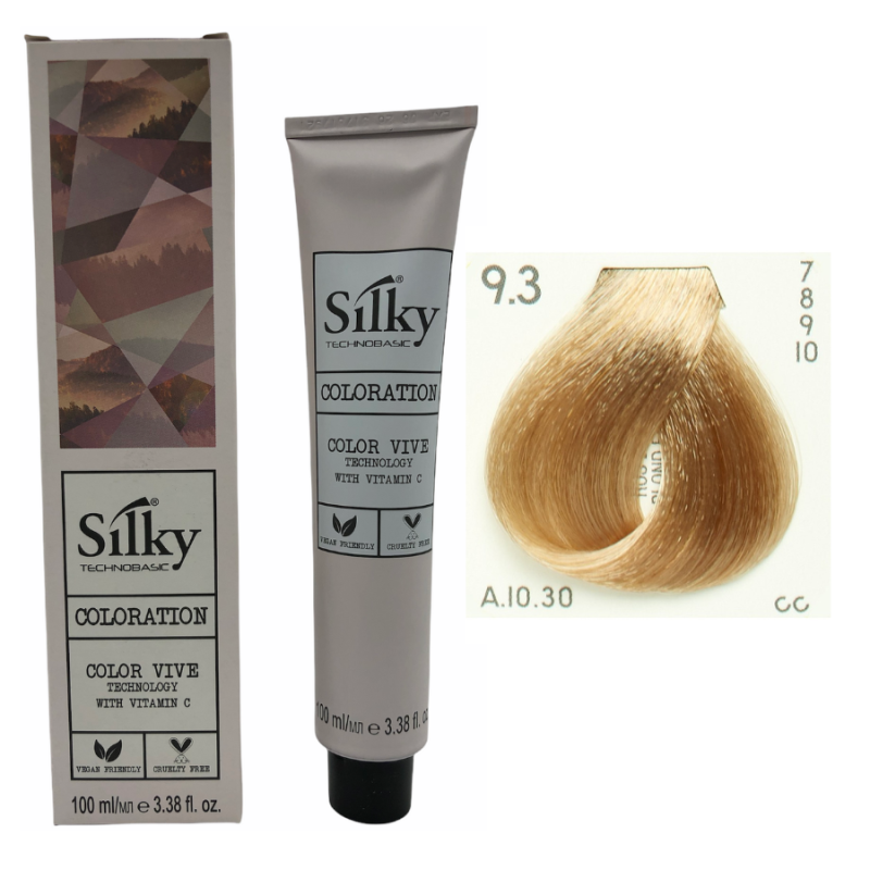 Silky Tinte de pelo 9-3 Rubio Muy Claro Dorado 100 ml