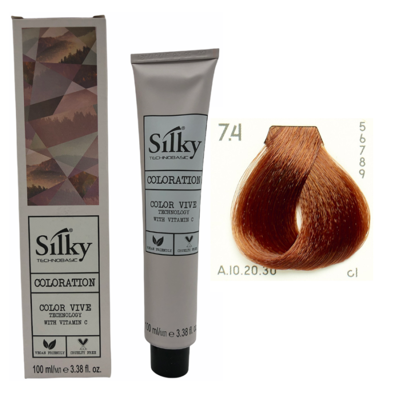 Silky Tinte de Pelo n 7-4 Rubio Medio Cobrizo 100 ml