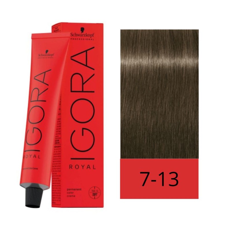 Schwarzkopf Tinte Igora Royal Cools 7-13 Rubio Medio Ceniza Mate 60 ml