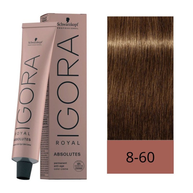 Schwarzkopf Tinte Igora Royal Absolutes 8-60 Rubio Claro Chocolate Natural 60 ml