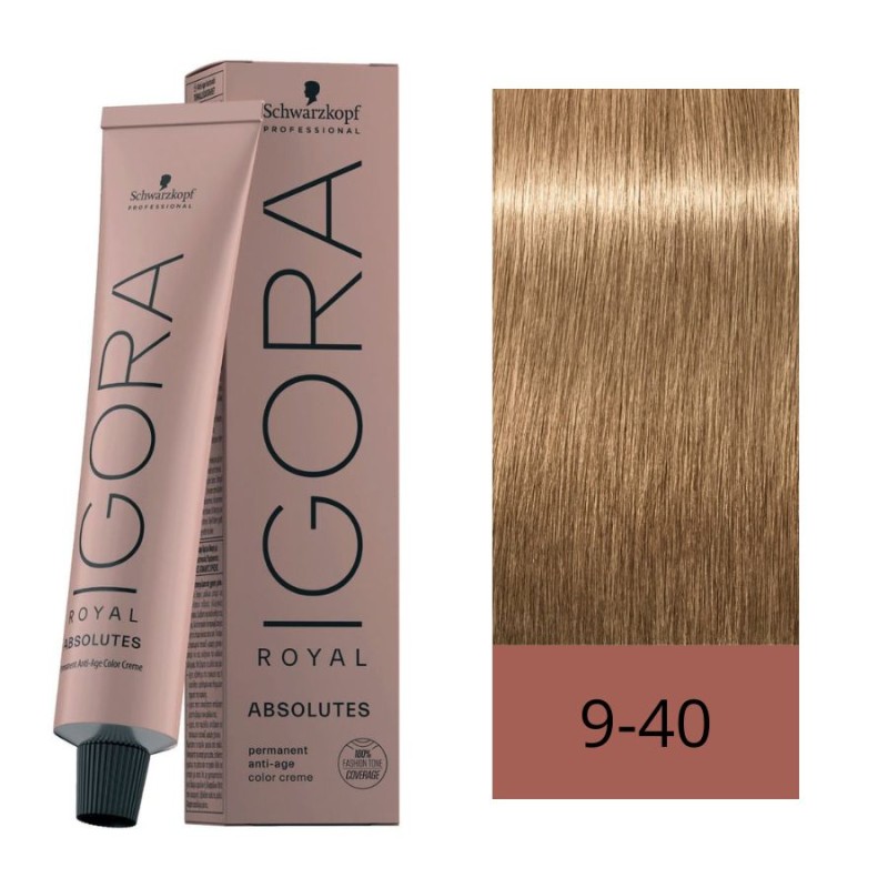 Schwarzkopf Tinte Igora Royal Absolutes 9-40 Rubio Muy Claro Beige Natural 60 ml