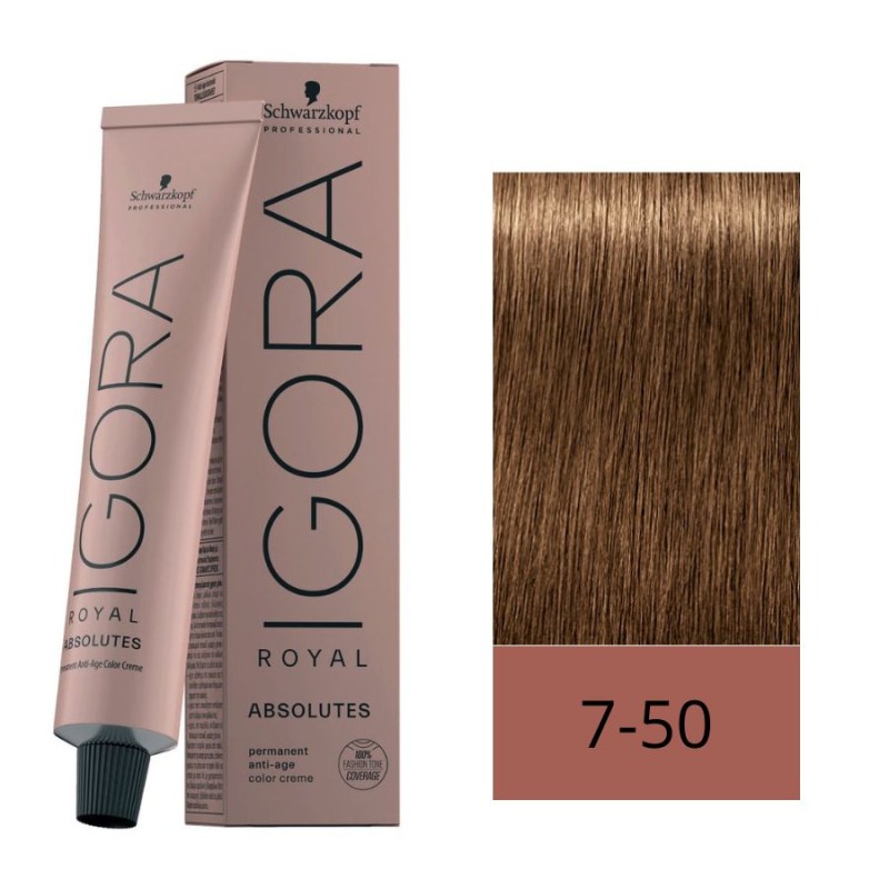 Schwarzkopf Igora Royal Absolutes 7-50 Rubio Medio Dorado Natural 60 ml