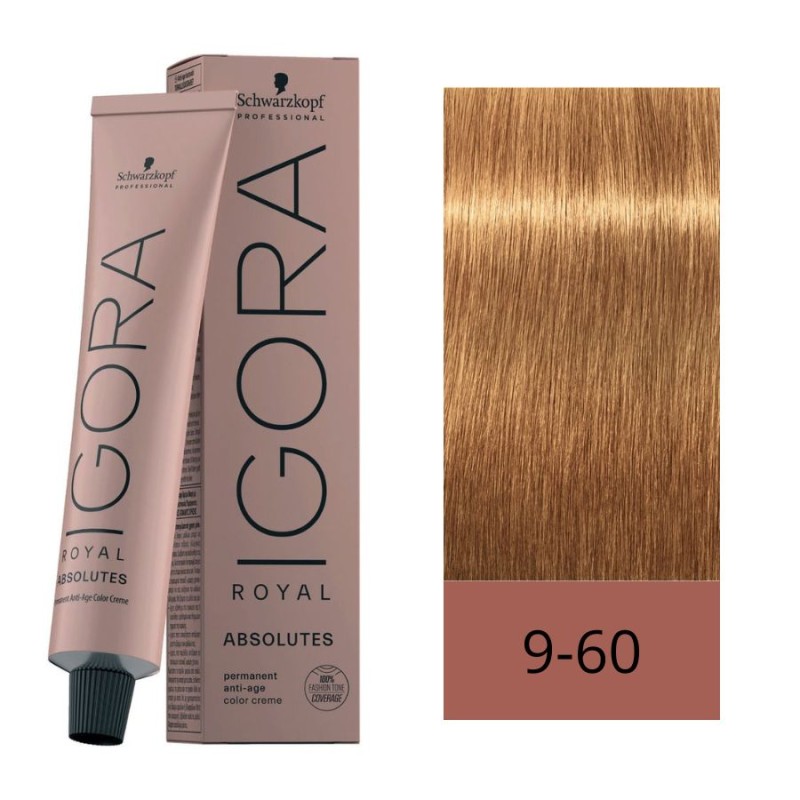 Schwarzkopf Tinte Igora Royal 9-60 Rubio Muy Claro Chocolate Natural ABSOLUTES 60 ml