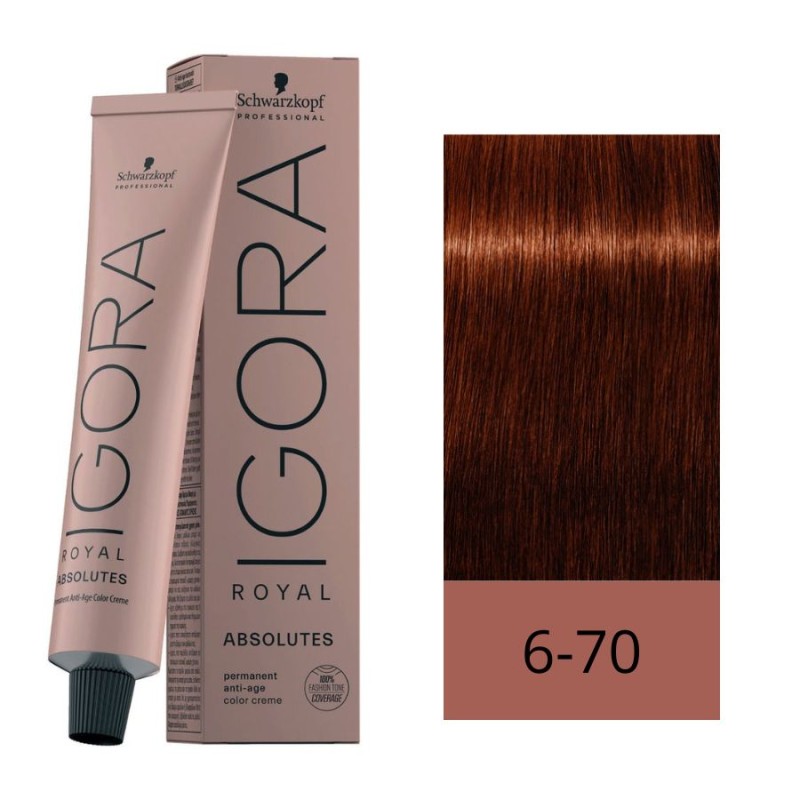 Schwarzkopf Igora Royal Absolutes 6-70 Rubio Medio Oscuro Cobrizo Natural 60 ml